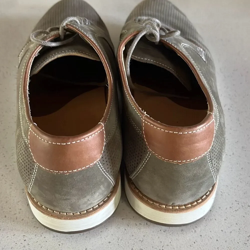 Johnston & Murphy 243109 MS50 VAUGHN PERF MENS SHOE 10 M TITANIUM NUBUCK LACE